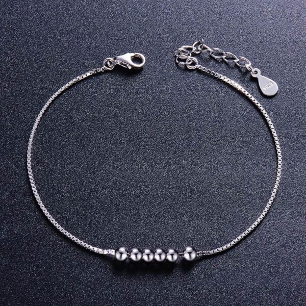 Pulsera plata 925 con bolitas - Imagen 2