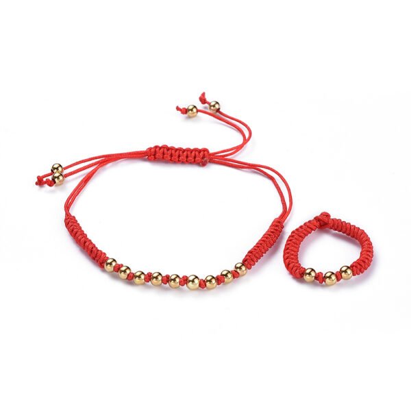 Pulsera y anillo de hilo rojo