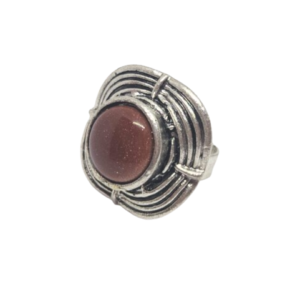 Anillo vintage ajustable piedra solar