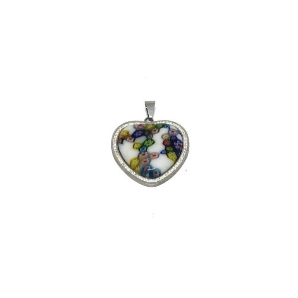 Dije corazón murano y strass