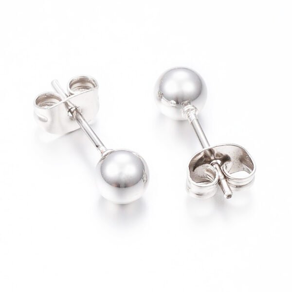 Par aros perlitas de acero blanco 4mm