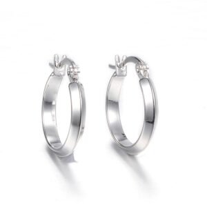Par de aros argollas acero blanco 20mm