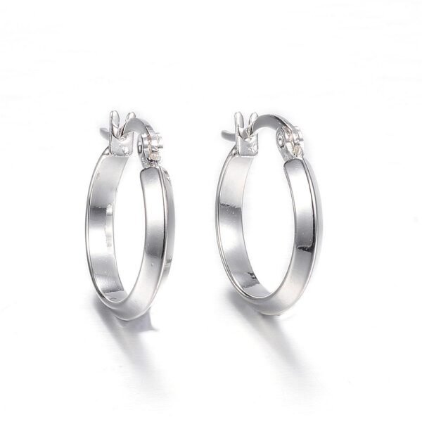 Par de aros argollas acero blanco 20mm