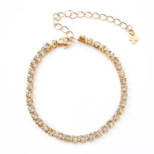 Pulsera dorada con strass