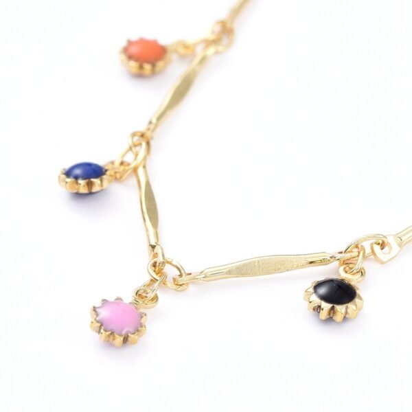 Pulsera flores laminada oro 18k/goldfilled - Imagen 2