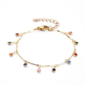 Pulsera flores laminada oro 18k/goldfilled