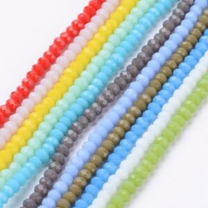 10 TIRAS FACETADAS DE COLORES SURTIDOS DE 3x2MM