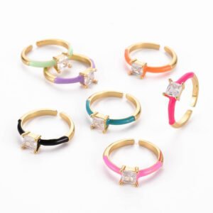 Anillo esmaltado laminado oro 18k/goldfilled