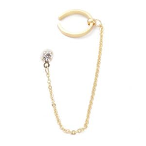 Arito cuff colgante dorado, pasante de plata