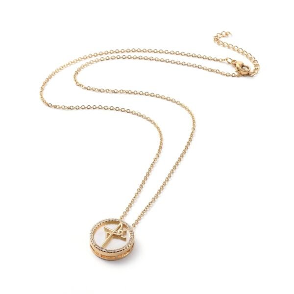 Collar Fé acero dorado - Imagen 2