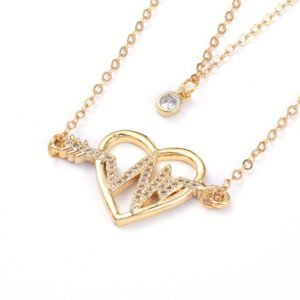 Collar doble corazón con latidos