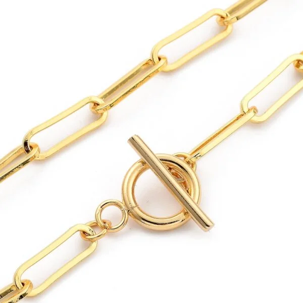 Collar dorado alfiler con colgantes - Imagen 2