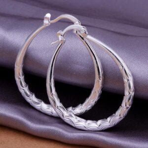 Par de aros argollas ovaladas círculos