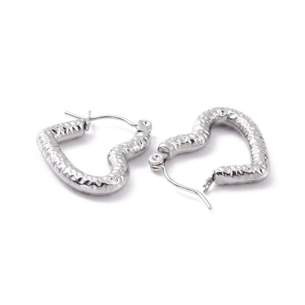 Par de aros corazones con textura