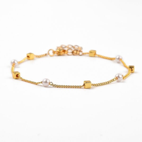 Pulsera cubitos y perlas
