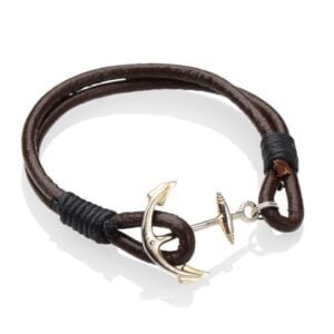 Pulsera de cuero con ancla
