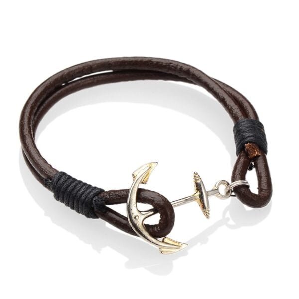 Pulsera de cuero con ancla