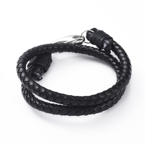 Pulsera envolvente de cuero trenzado
