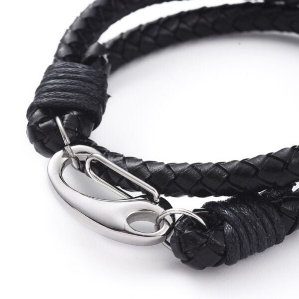 Pulsera envolvente de cuero trenzado - Imagen 2