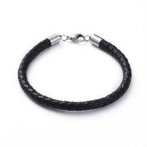 Pulsera negra de cuero