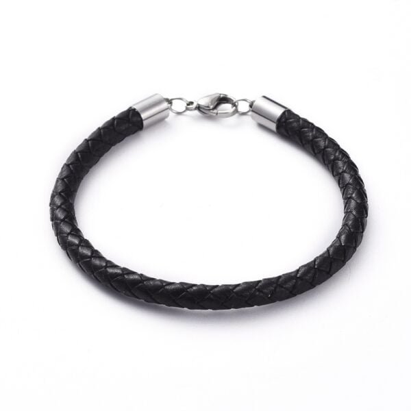Pulsera negra de cuero