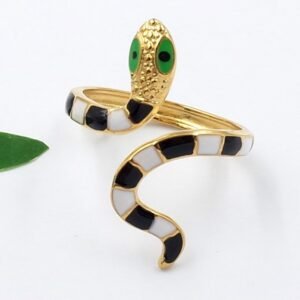 Anillo esmaltado serpiente talle #7
