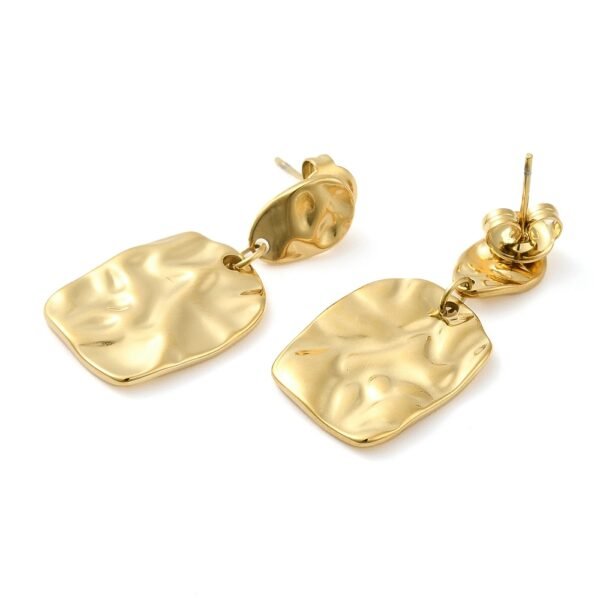 Aros ondulados laminados oro 14k/goldfilled - Imagen 2