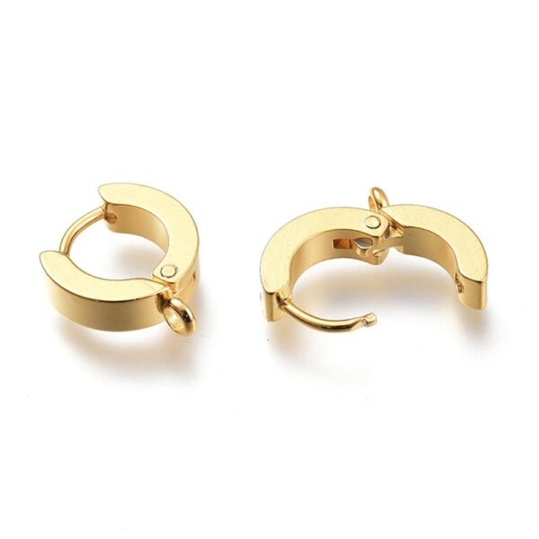 Par de aros brisuras acero laminado oro 24k/goldfilled
