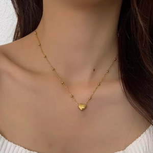 Collar corazón y bolitas