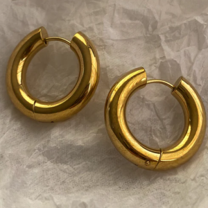 Par de aros argollas gruesas 22mm