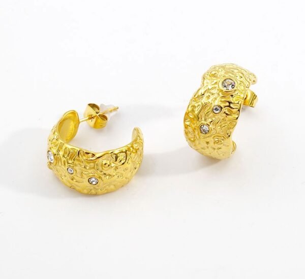 Par de aros argollas gold con circones