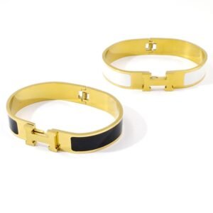 Pulsera esclava H esmaltada