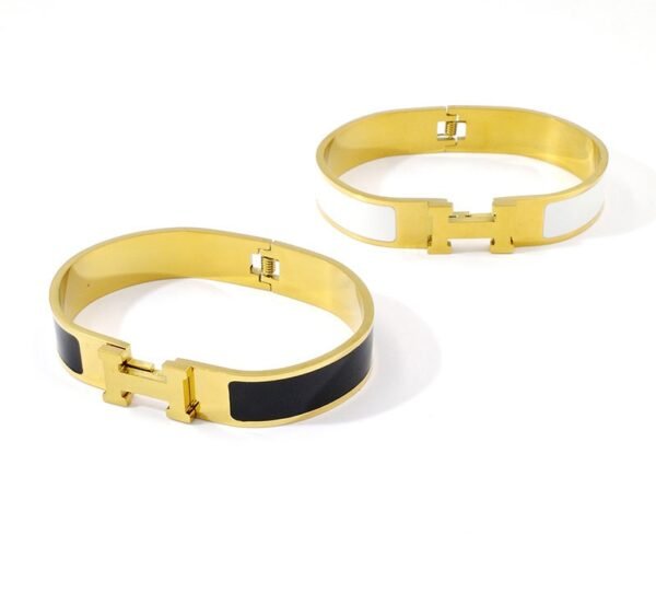 Pulsera esclava H esmaltada
