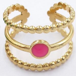 Anillo punto rosa (talle 7)