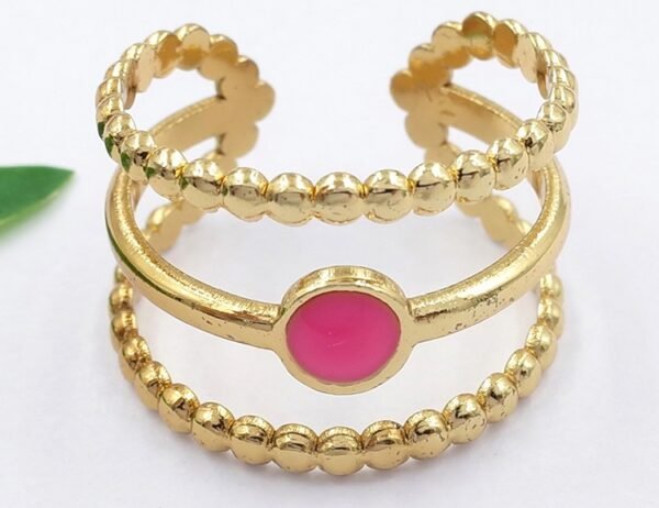 Anillo punto rosa (talle 7)