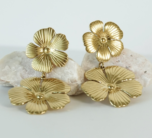 Aros doble flor