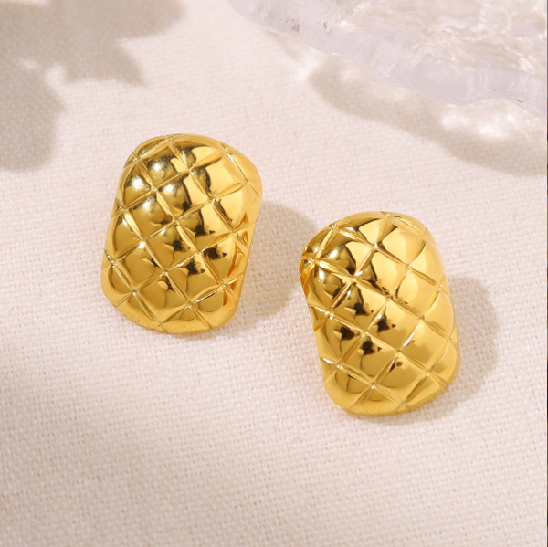 Aros piña dorados - Imagen 2
