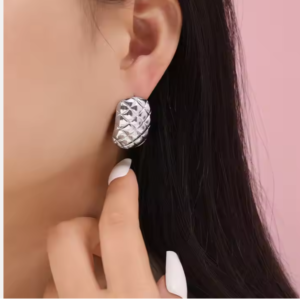 Aros piña plateados