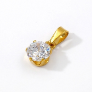 Dije dorado circón 8mm