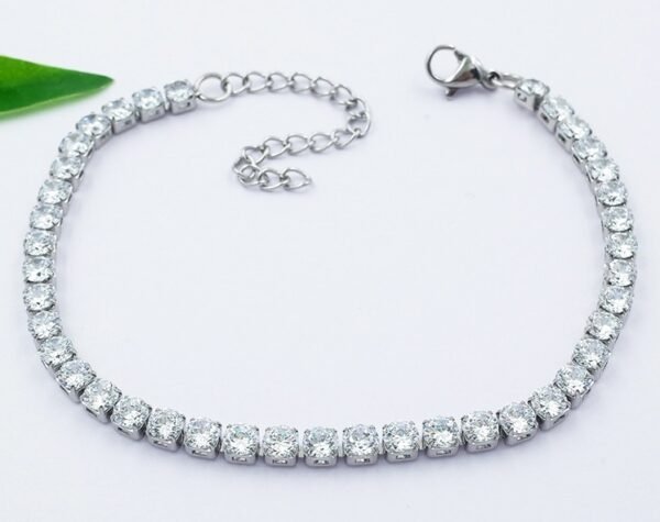 Pulsera plateada circonitas - Imagen 2