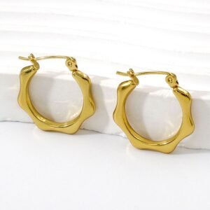 Aros ondulados argollas doradas