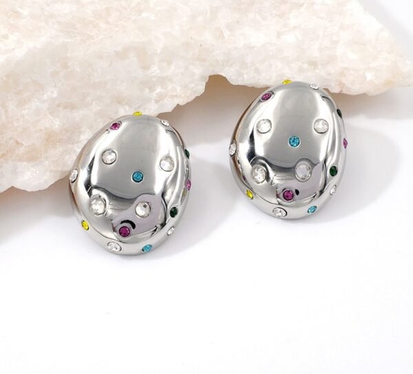 Aros ovales circonitas de colores