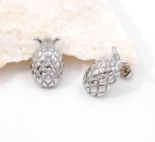 Aros plateados piñas