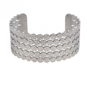 Brazalete 5 filas plateado