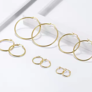 Par aros argollas lisas redondas