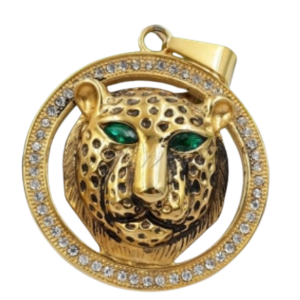 Dije leopardo con circones (4cm)