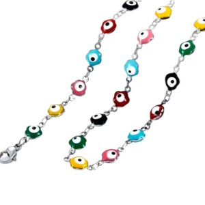 Collar perlas de colores ojos turcos