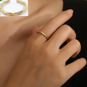 Anillo bamboo dorado