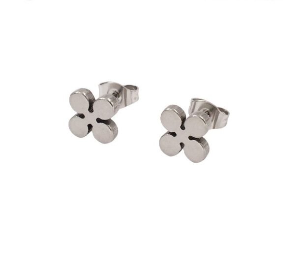 Aros plateados flores