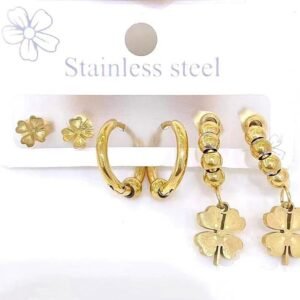 Set 3 pares de aros tréboles